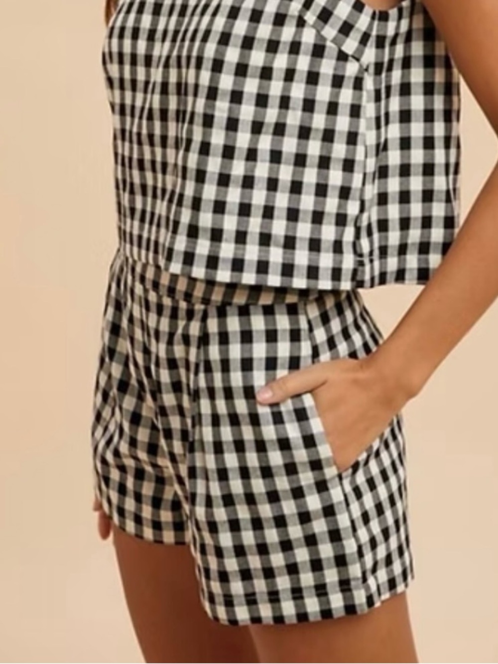 Gingham Black & White Shorts